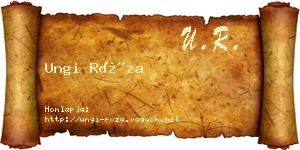 Ungi Róza névjegykártya