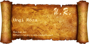 Ungi Róza névjegykártya